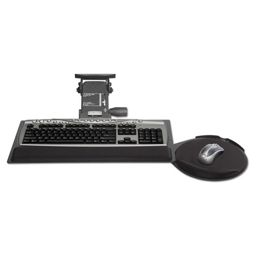 Image of Leverless Lift N Lock Keyboard Tray, 19w x 10d, Black