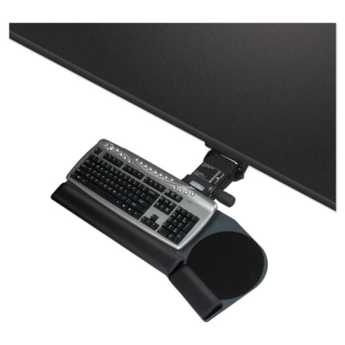 Image of Lever Less Lift N Lock California Keyboard Tray, 28 x 10, Black