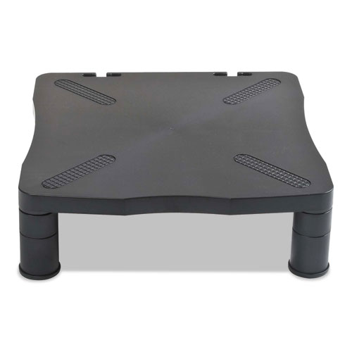 Image of Monitor Stand, 13.25" x 13.5" x 2" to 4", Black, Supports 60 lbs