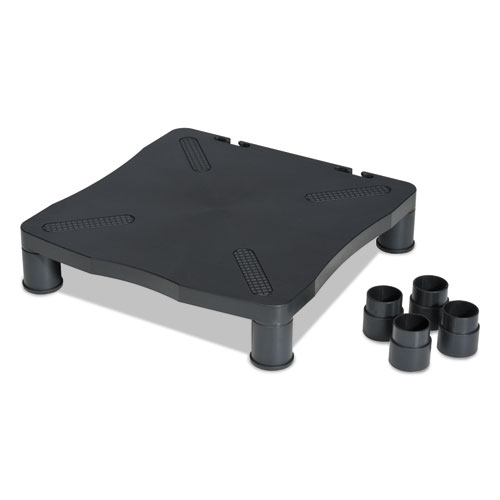 Image of Monitor Stand, 13.25" x 13.5" x 2" to 4", Black, Supports 60 lbs