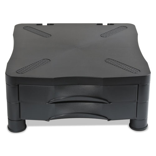 Image of Monitor Stand, 13" x 13.5" x 4.75" to 5.75", Black, Supports 60 lbs