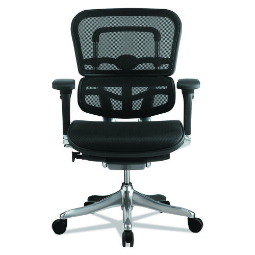Image of Eurotech Ergohuman Elite Mid-Back Mesh Chair, Supports Up To 250 Lb, 18.11" To 21.65" Seat Height, Black