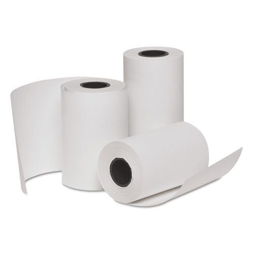 CARBONLESS TWO-PART PAPER ROLLS, 3" X 85 FT, WHITE, 10/PACK