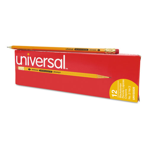 Image of Universal™ Deluxe Blackstonian Pencil, Hb (#2), Black Lead, Yellow Barrel, Dozen