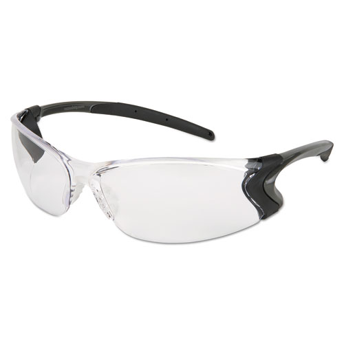 Mcr™ Safety Backdraft Glasses, Clear Frame, Hard Coat Clear Lens