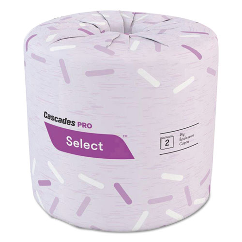 Cascades PRO Select Standard Bath Tissue, 2-Ply, White, 4.25 x 3.25, 500 Sheets/Roll, 96 Rolls/Carton
