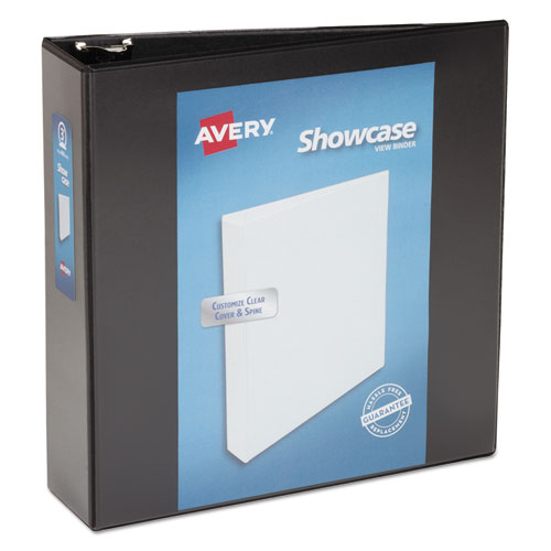 Showcase Economy View Binder with Round Rings, 3 Rings, 3" Capacity, 11 x 8.5, Black | by Plexsupply