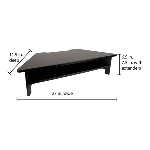 High Rise Collection Monitor Stand, 27 x 11 1/2 x 6 1/2-7 1/2, Black