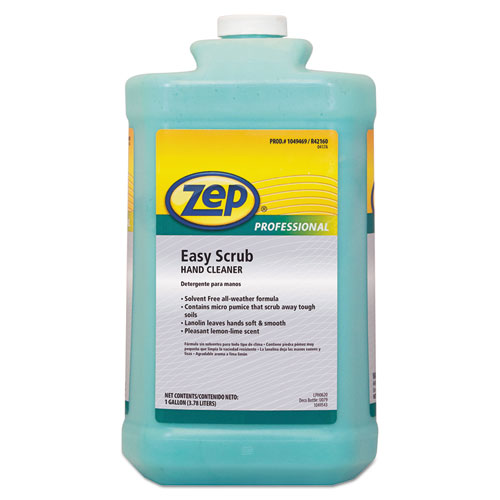 Industrial Hand Cleaner, Easy Scrub, Lemon, 1 gal Bottle with Pump, 4/Carton