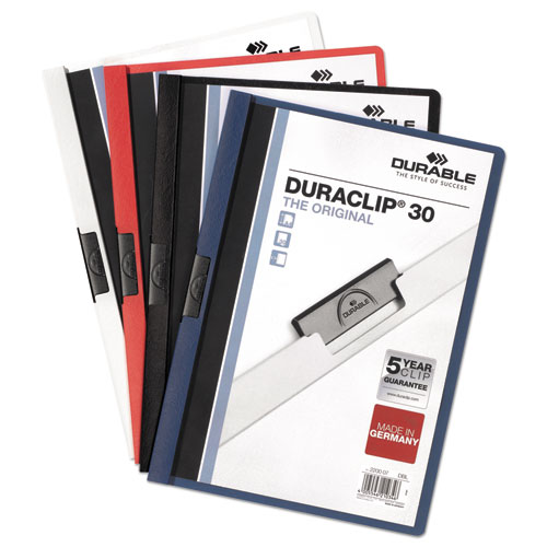 Image of Durable® Duraclip Report Cover, Clip Fastener, 8.5 X 11,  Clear/Graphite, 25/Box