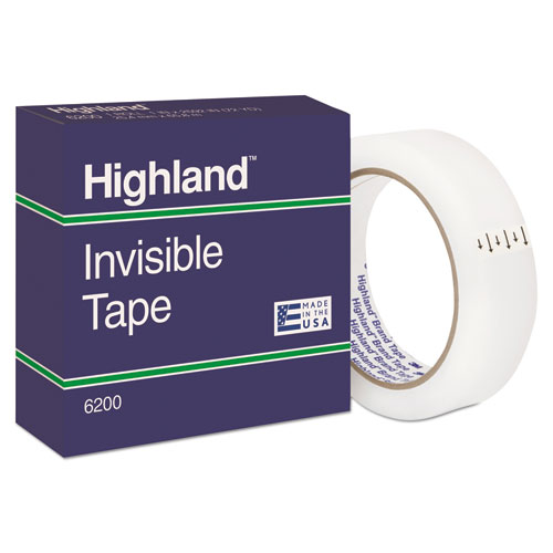 Highland™ Invisible Permanent Mending Tape, 1" Core, 0.75" x 36 yds, Clear