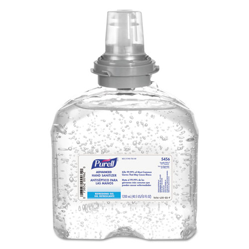 PURELL® Advanced Hand Sanitizer TFX Refill, Gel, 1,200 mL, Unscented