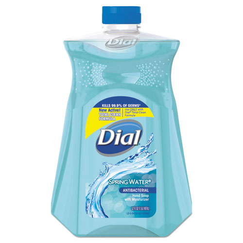Dial® Antimicrobial Liquid Hand Soap, Spring Water, 52 oz Bottle, 3/Carton