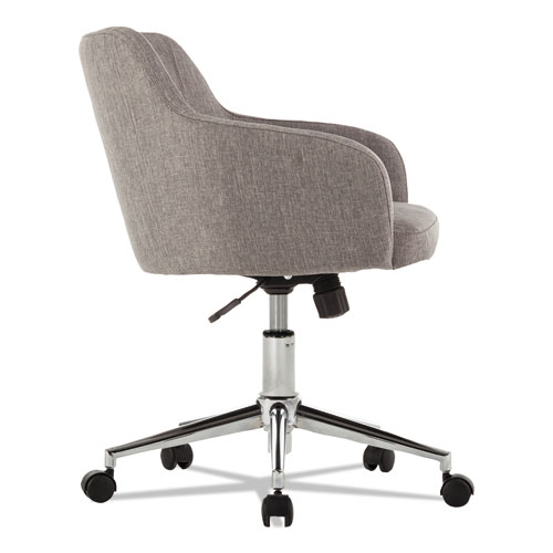 Image of Alera Captain Series Mid-Back Chair, Supports Up to 275 lb, 17.5" to 20.5" Seat Height, Gray Tweed Seat/Back, Chrome Base