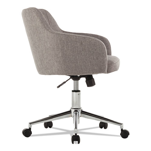 ALERA CAPTAIN SERIES MID-BACK CHAIR, SUPPORTS UP TO 275 LBS, GRAY TWEED SEAT/GRAY TWEED BACK, CHROME BASE