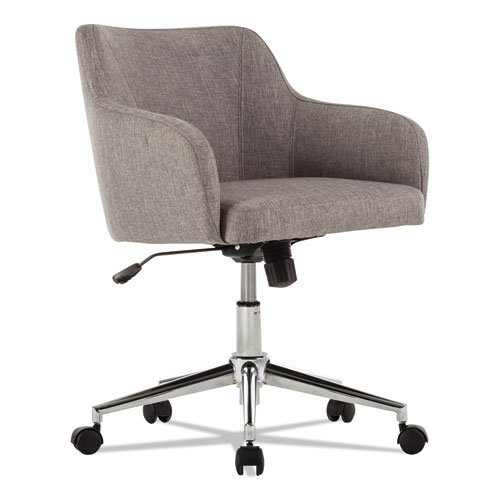 ALERA CAPTAIN SERIES MID-BACK CHAIR, SUPPORTS UP TO 275 LBS, GRAY TWEED SEAT/GRAY TWEED BACK, CHROME BASE