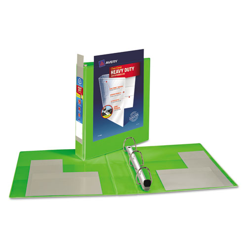 Image of Avery® Heavy-Duty View Binder With Durahinge And One Touch Ezd Rings, 3 Rings, 1.5" Capacity, 11 X 8.5, Chartreuse