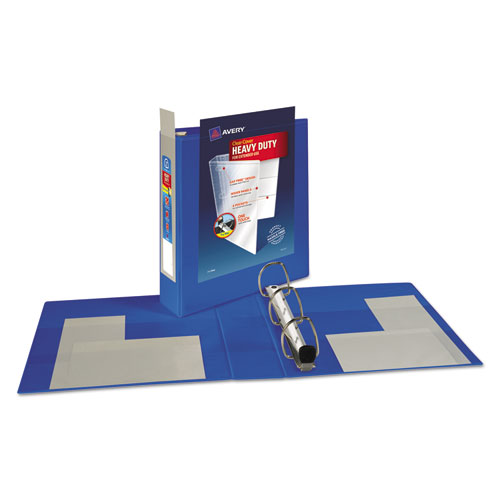 Image of Heavy-Duty View Binder with DuraHinge and One Touch EZD Rings, 3 Rings, 2" Capacity, 11 x 8.5, Pacific Blue