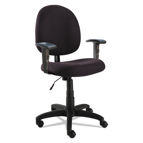 ALERA ESSENTIA SERIES SWIVEL TASK CHAIR WITH ADJUSTABLE ARMS, SUPPORTS UP TO 275 LBS, BLACK SEAT/BLACK BACK, BLACK BASE