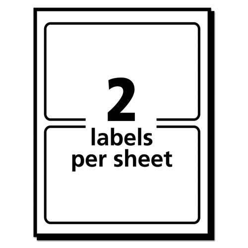 Image of Vibrant Laser Color-Print Labels w/ Sure Feed, 4.75 x 7.75, White, 50/Pack