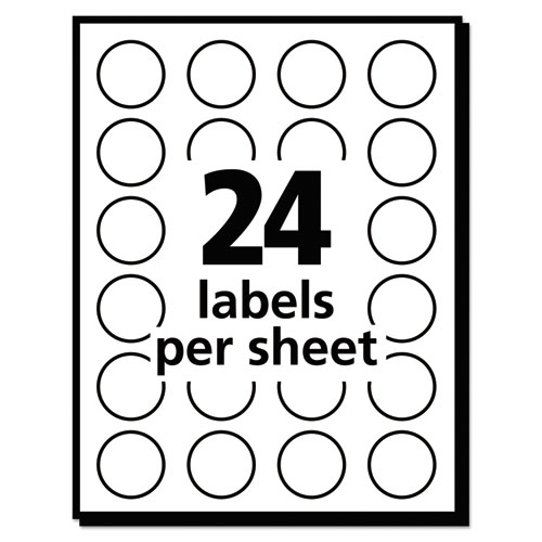 Image of Avery® Removable Multi-Use Labels, Inkjet/Laser Printers, 0.75" Dia, White, 24/Sheet, 42 Sheets/Pack, (5408)