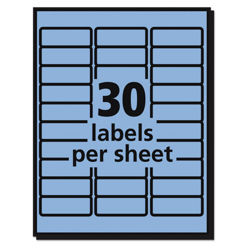 Image of High-Visibility Permanent Laser ID Labels, 1 x 2.63, Pastel Blue, 750/Pack
