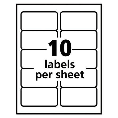 Image of Repositionable Shipping Labels w/Sure Feed, Inkjet/Laser, 2 x 4, White, 1000/Box