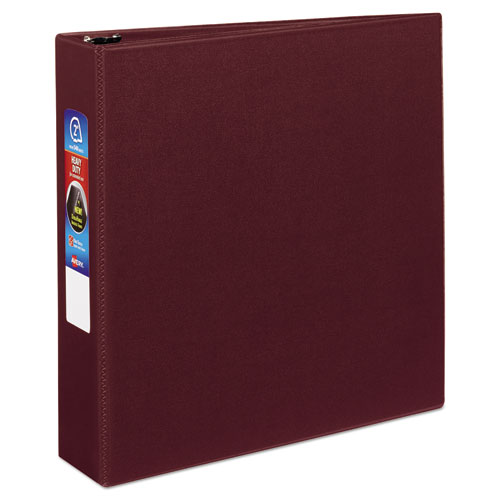 Image of Heavy-Duty Non-View Binder with DuraHinge and One Touch EZD Rings, 3 Rings, 2" Capacity, 11 x 8.5, Maroon
