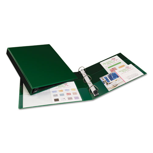 Image of Heavy-Duty Non-View Binder with DuraHinge and One Touch EZD Rings, 3 Rings, 1" Capacity, 11 x 8.5, Green