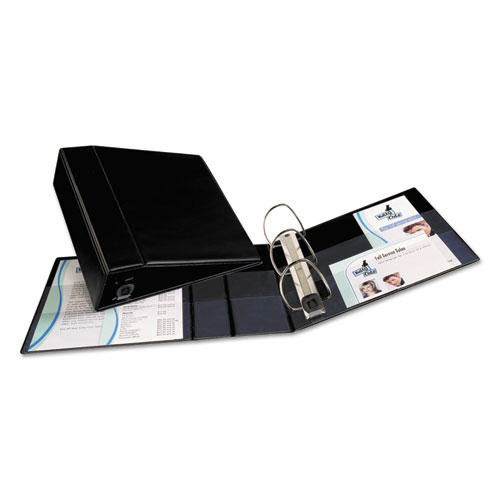 Heavy-Duty Non-View Binder with DuraHinge and Locking One Touch EZD Rings, 3 Rings, 4" Capacity, 11 x 8.5, Black