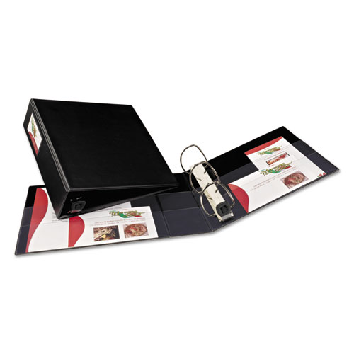 Image of Heavy-Duty Non-View Binder with DuraHinge, Three Locking One Touch EZD Rings and Spine Label, 3" Capacity, 11 x 8.5, Black