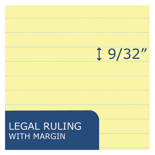 Image of Recycled Legal Pad, Wide/Legal Rule, 40 Canary-Yellow 8.5 x 11 Sheets, Dozen