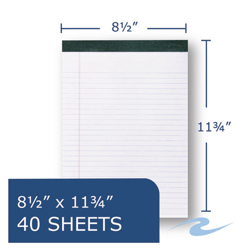 Image of Recycled Legal Pad, Wide/Legal Rule, 40 White 8.5 x 11 Sheets, Dozen