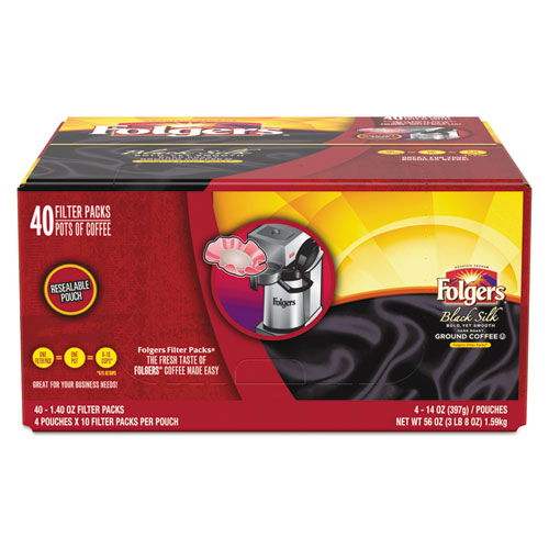 Image of Folgers® Coffee Filter Packs, Black Silk, 1.4 Oz Pack, 40Packs/Carton