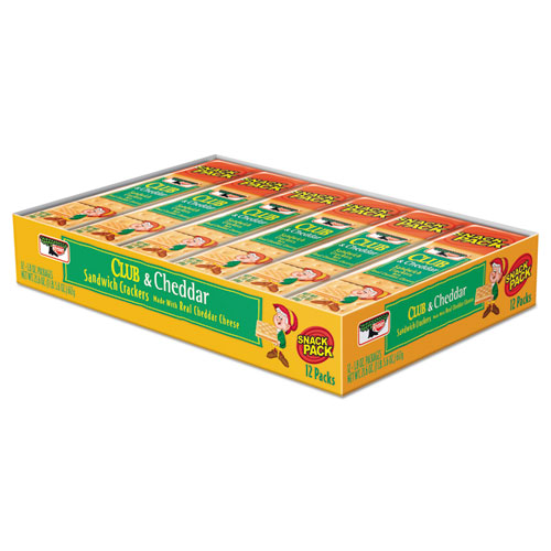 Image of Sandwich Cracker, Club and Cheddar, 8 Cracker Snack Pack, 12/Box