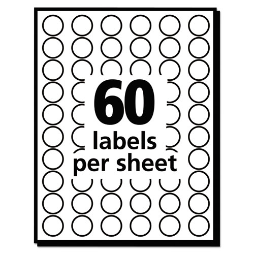 Image of Avery® Handwrite Only Self-Adhesive Removable Round Color-Coding Labels, 0.5" Dia, Neon Red, 60/Sheet, 14 Sheets/Pack, (5051)