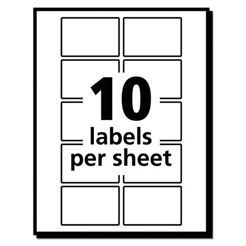 Image of Avery® Removable Multi-Use Labels, Inkjet/Laser Printers, 1 X 1.5, White, 10/Sheet, 50 Sheets/Pack, (5434)