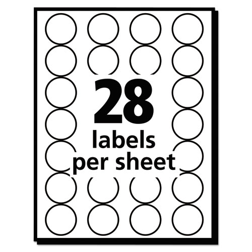 Handwrite Only Self-Adhesive Removable Round Color-Coding Labels, 0.75" dia., Black, 28/Sheet, 36 Sheets/Pack