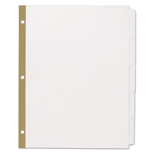 INDEX DIVIDERS WITH WHITE LABELS, 5-TAB, 11 X 8.5, WHITE, 25 SETS