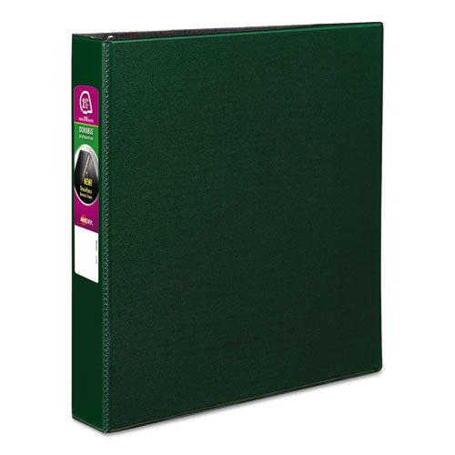 Image of Avery® Durable Non-View Binder With Durahinge And Slant Rings, 3 Rings, 1.5" Capacity, 11 X 8.5, Green