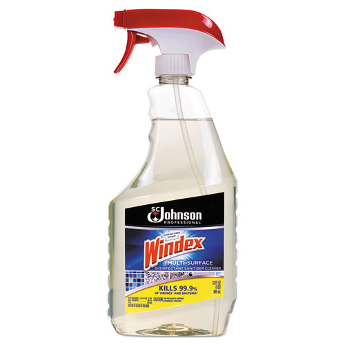 Windex® Multi-Surface Disinfectant Cleaner, Citrus Scent, 32 oz Spray Bottle, 12/Carton