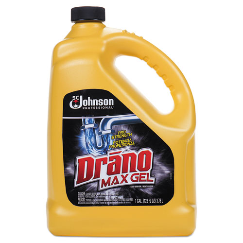 Drano® Max Gel Clog Remover, Bleach Scent, 128 oz Bottle, 4/Carton