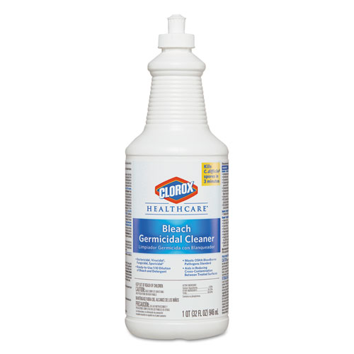 Clorox® Healthcare® Bleach Germicidal Cleaner, 32 oz Pull-Top Bottle