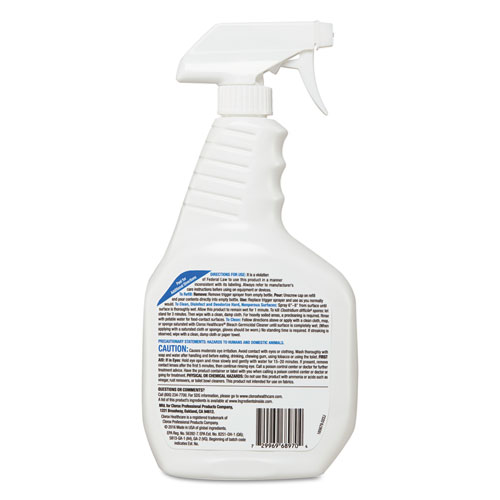 Image of Bleach Germicidal Cleaner, 32 oz Spray Bottle, 6/Carton