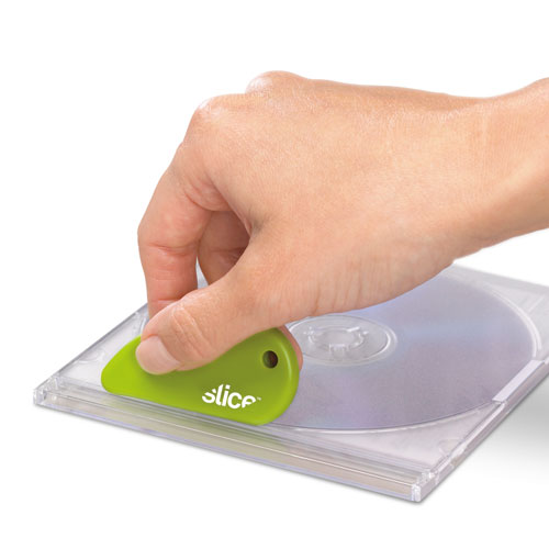 Image of Slice® Safety Cutters, Fixed, Non Replaceable Micro Safety Blade, 0.1" Ceramic Blade, 2.4" Plastic Handle, Green