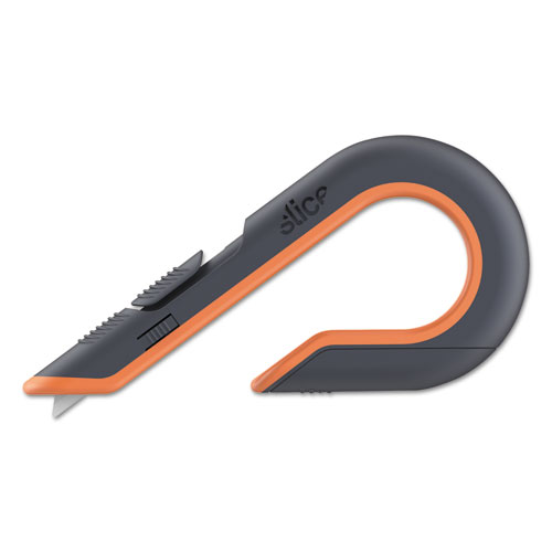 Box Cutters, Double Sided, Replaceable, 1.29" Carbon Steel Blade, 7" Nylon Handle, Gray/Orange