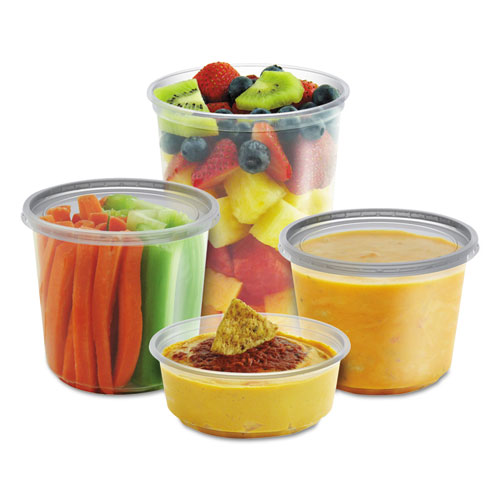 Anchor Packaging MicroLite Deli Tub Lid, Over-Cap Fit, Fits 8-32 oz Containers, 4.56" Diameter x 0.26"h, Clear, 500/Carton