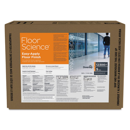 Floor Science Easy Apply Floor Finish, Ammonia Scent, 5 gal Box DVOCBD540403