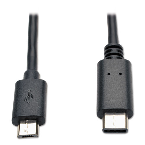 USB 2.0 CABLE, USB MICRO-B TO USB TYPE-C (USB-C) (M/M), 6 FT.