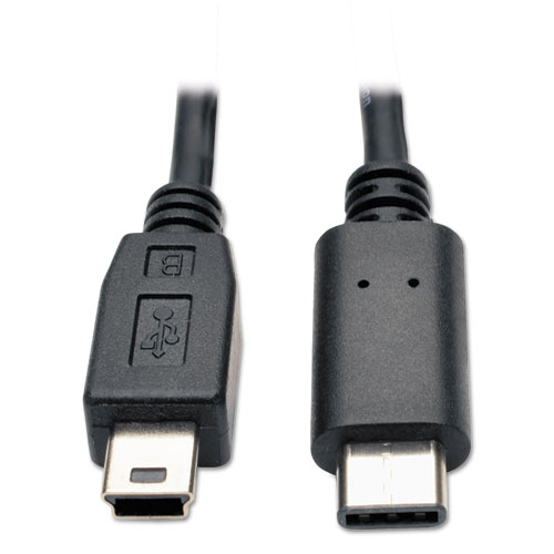 USB 2.0 CABLE, USB 5-PIN MINI-B TO USB TYPE-C (USB-C) (M/M), 6 FT.